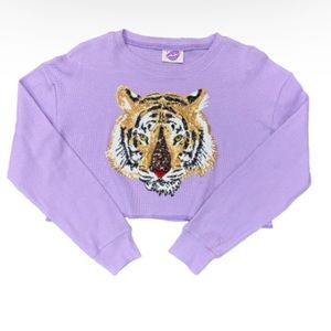 NWT Sparkle City Lavender Tiger Waffle Crop